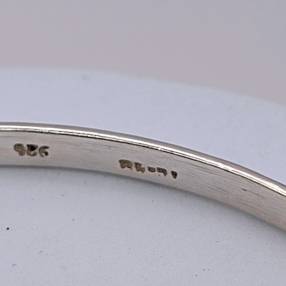 Mexican 925 Sterling Silver Minimalist Polished Round Bangle Bracelet 13.2g